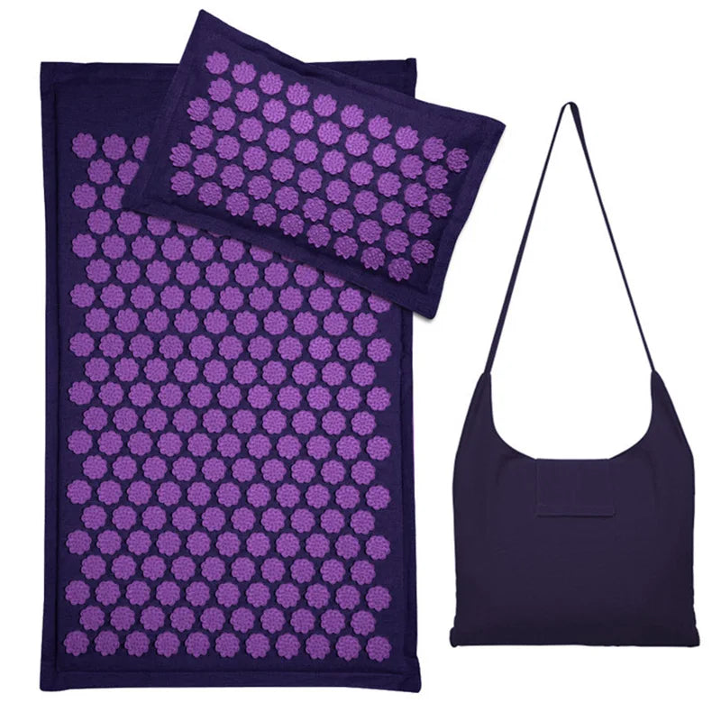 VÄKO™ — Tapis d'Acupression + Coussin en Lin Naturel | Set Relaxation Dos, Nuque & Pieds