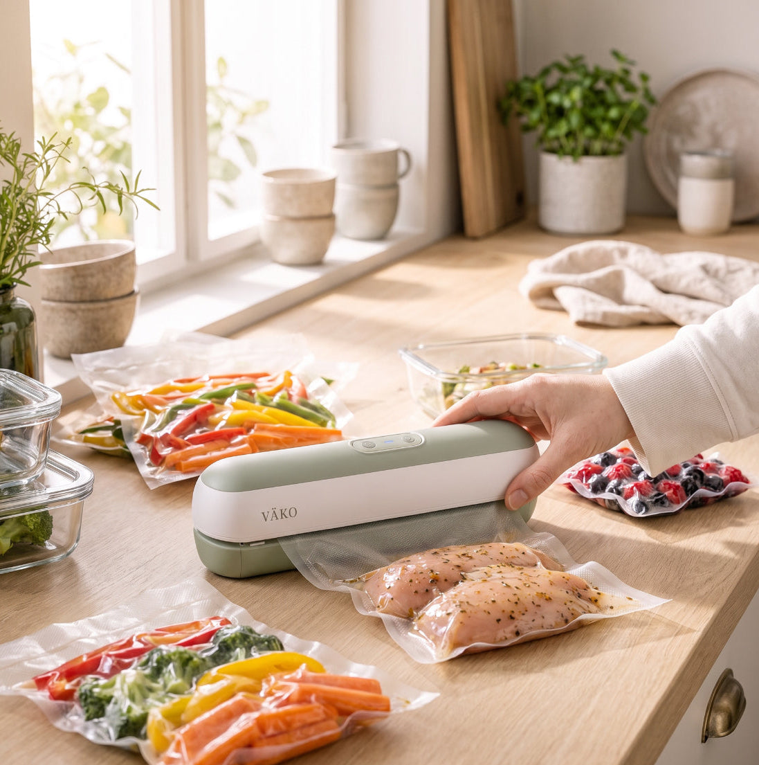 Machine sous vide VÄKO avec sac de conservation alimentaire