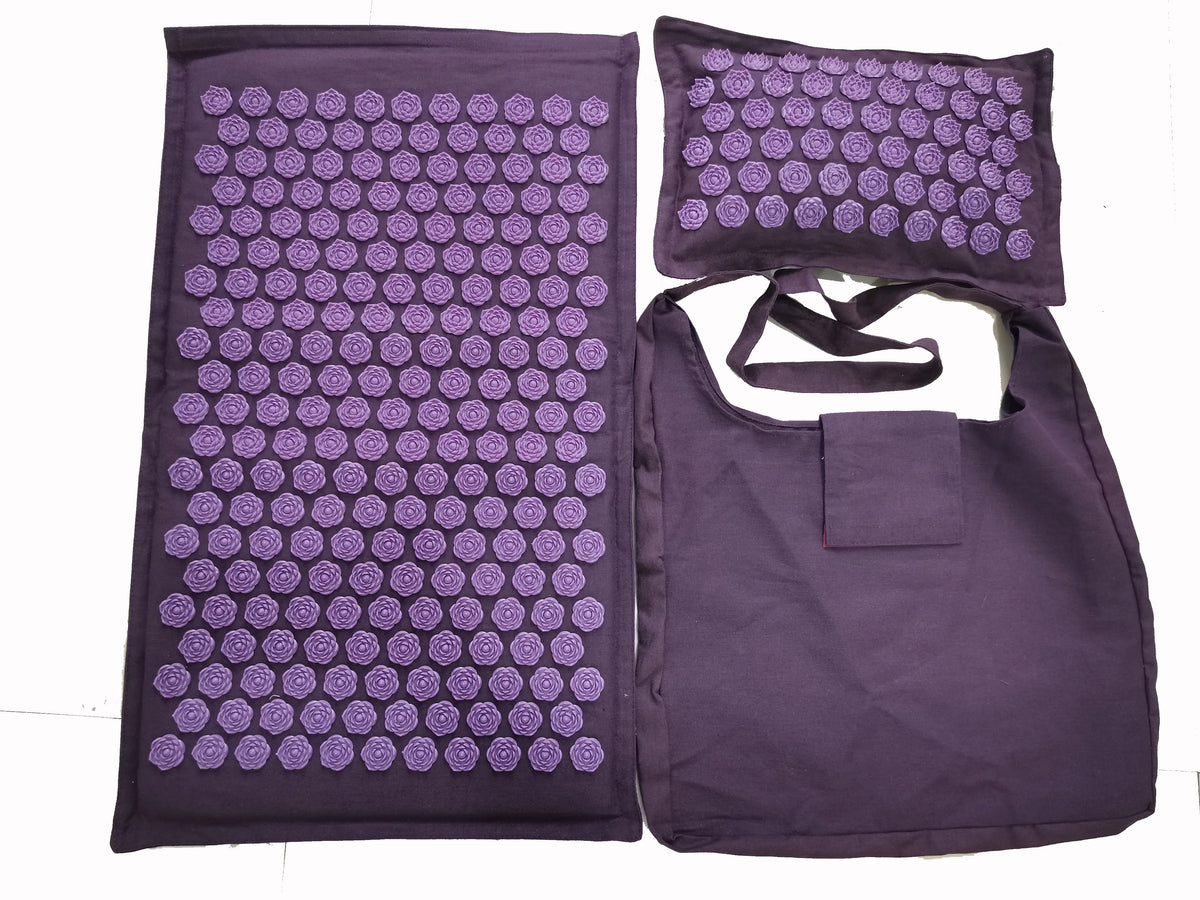 VÄKO™ — Tapis d'Acupression + Coussin en Lin Naturel | Set Relaxation Dos, Nuque & Pieds
