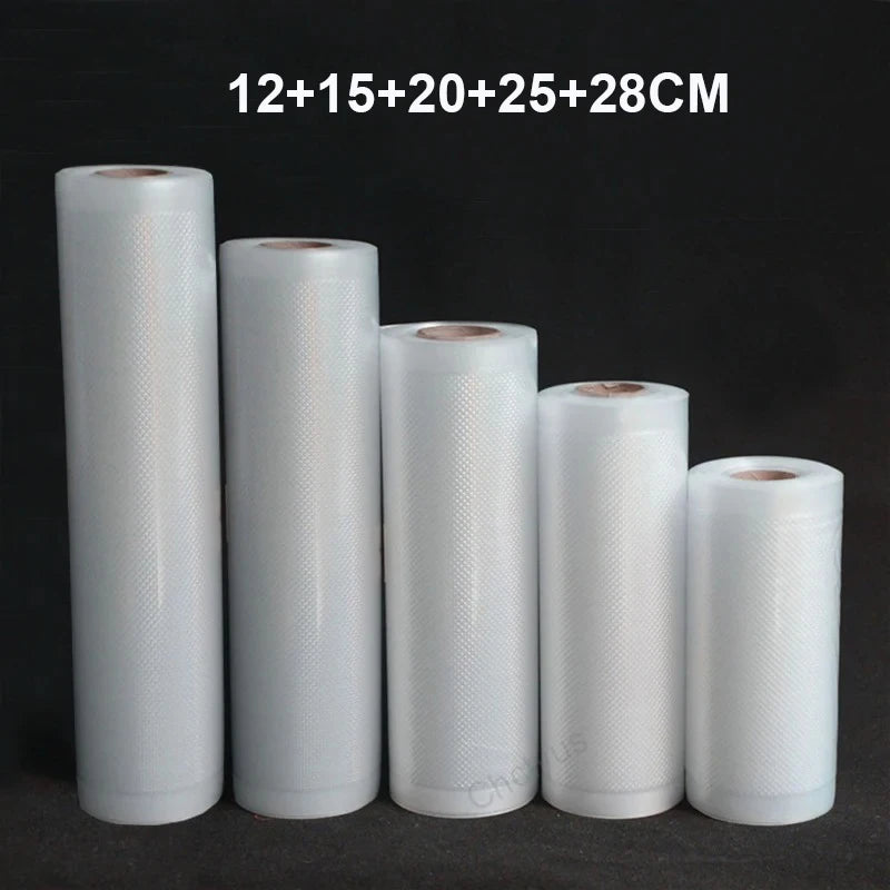 Lot de 5 rouleaux sous vide gaufrés VÄKO, 12 à 28 cm