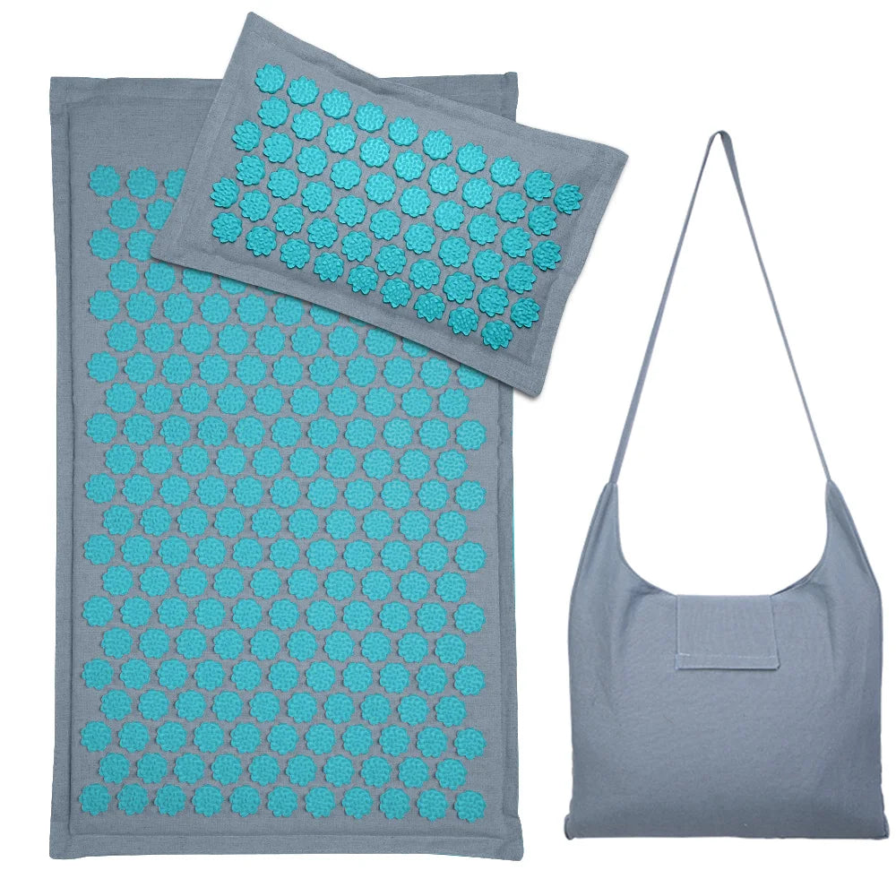 VÄKO™ — Tapis d'Acupression + Coussin en Lin Naturel | Set Relaxation Dos, Nuque & Pieds