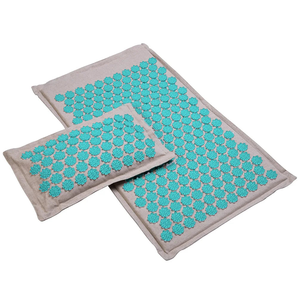 VÄKO™ — Tapis d'Acupression + Coussin en Lin Naturel | Set Relaxation Dos, Nuque & Pieds